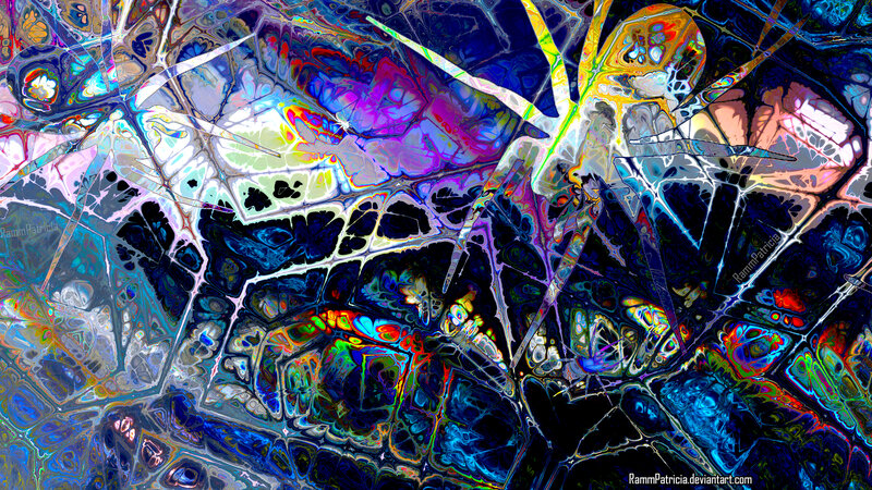 Colorful Abstract Pattern — Blue, Chaotic, Digital Art