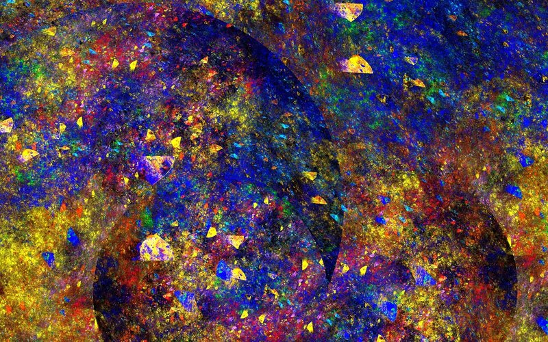 Colorful Abstract Pattern — Blue, Chaotic, Shapes
