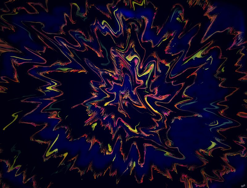 Colorful Abstract Pattern — Blue, Dynamic, Lines, Swirls