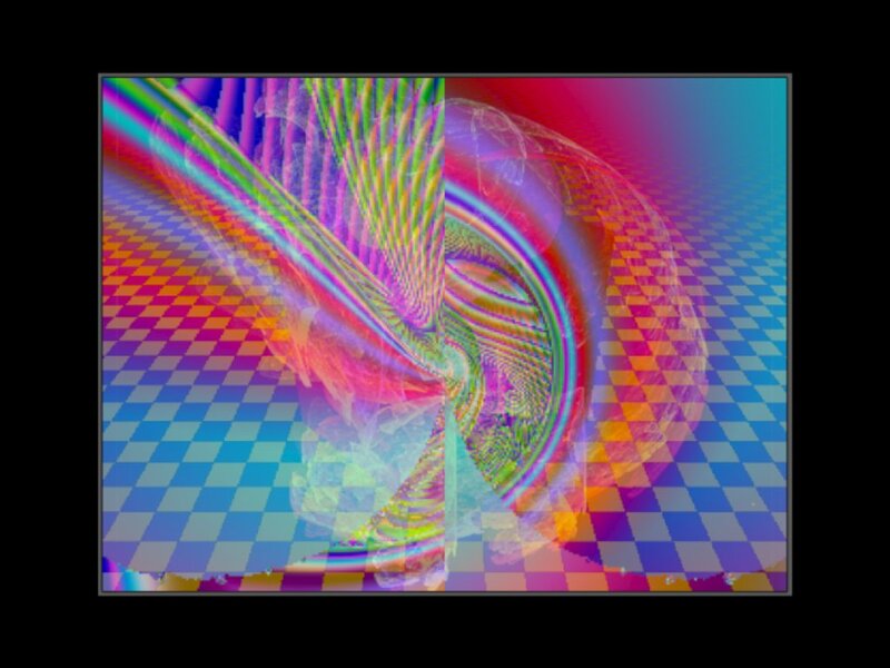 Colorful Abstract Pattern — Blue, Hypnotic, Checkered Floor