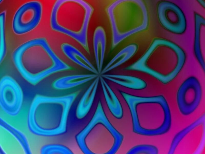 Colorful Abstract Pattern — Blue, Hypnotic, Circles, Flowers