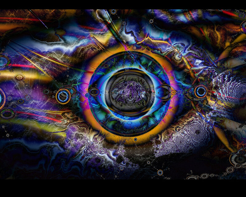 Colorful Abstract Pattern — Blue, Hypnotic, Circles