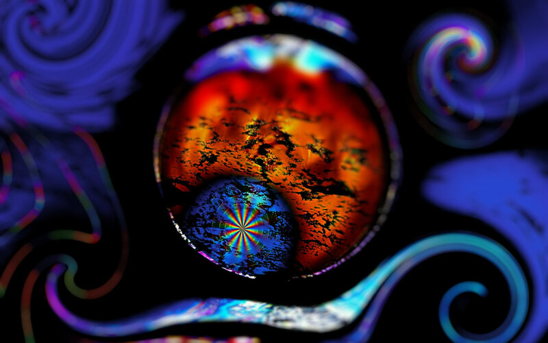 Colorful Abstract Pattern — Blue, Hypnotic, Digital Art