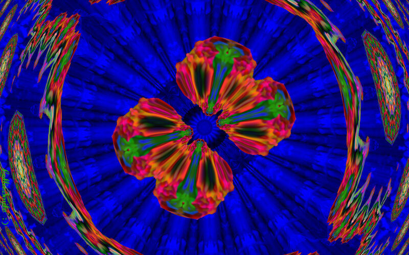 Colorful Abstract Pattern — Blue, Vibrant, Blue Background