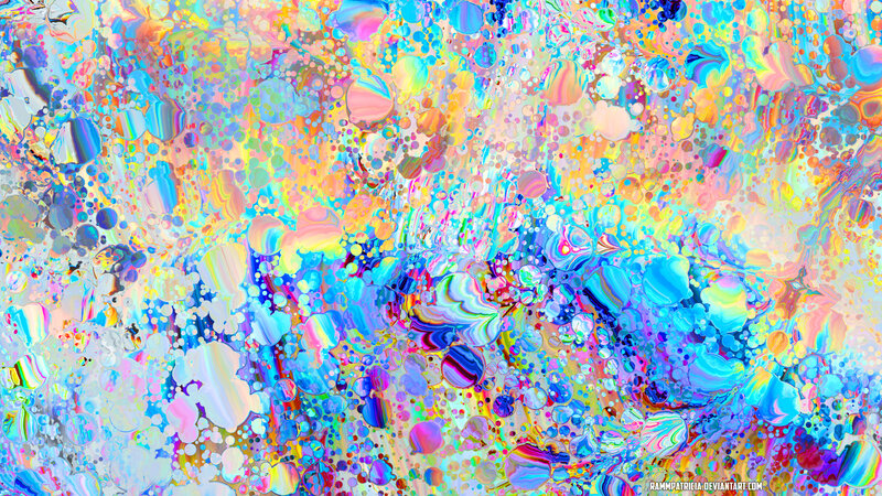 Colorful Abstract Pattern — Blue, Vibrant, Bubbles