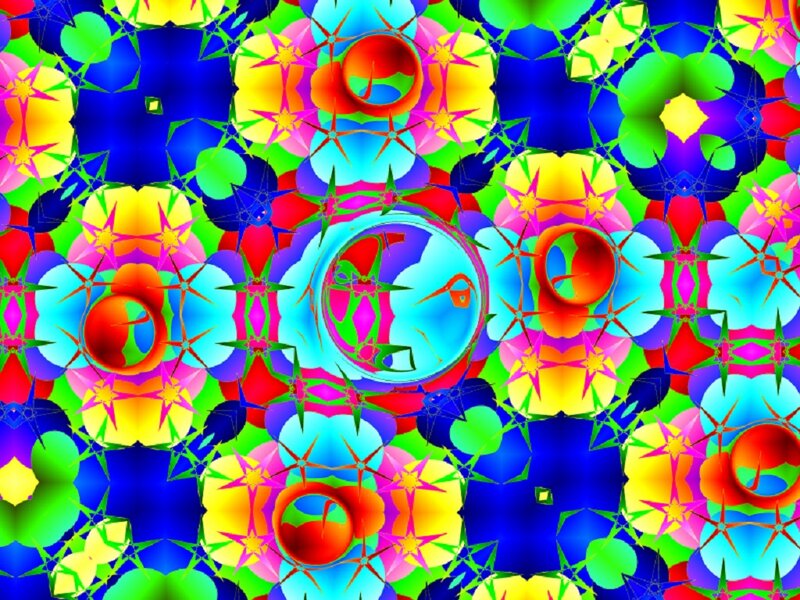 Colorful Abstract Pattern — Blue, Vibrant, Circles