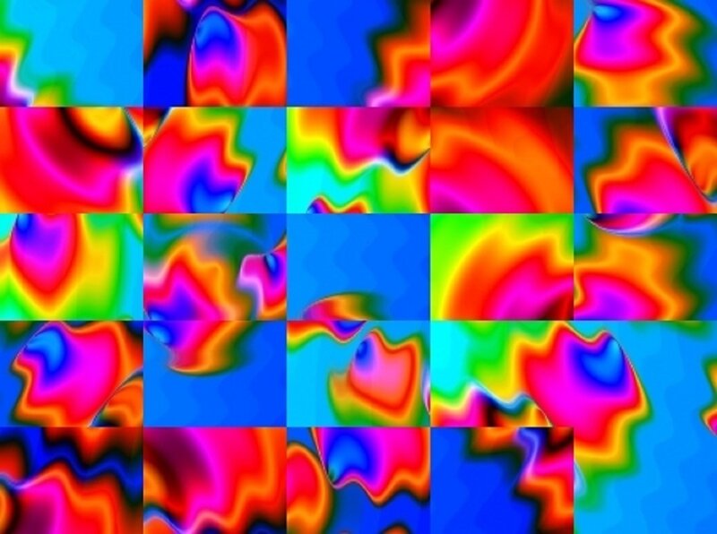 Colorful Abstract Pattern — Blue, Vibrant, Colors, Shapes, Grid