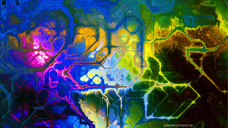 Colorful Abstract Pattern — Blue, Vibrant, Digital Art