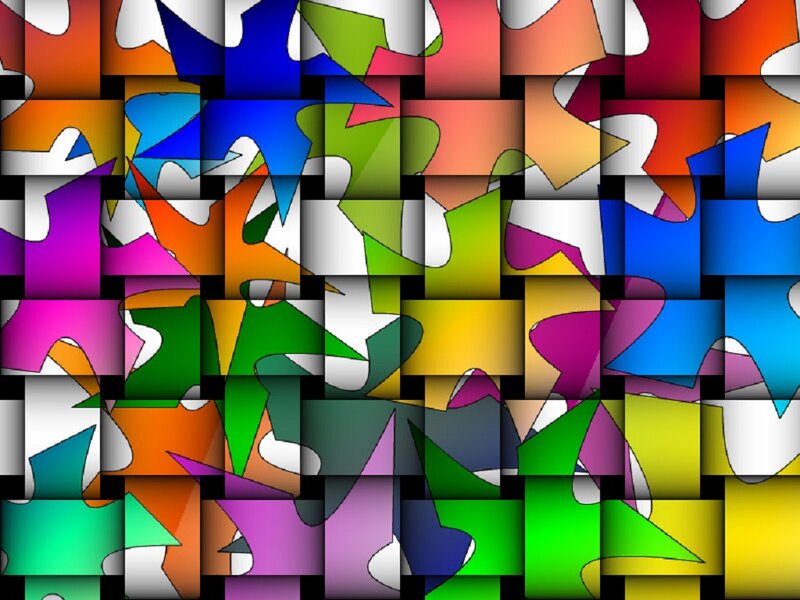 Colorful Abstract Pattern — Blue, Vibrant, Geometric Shapes