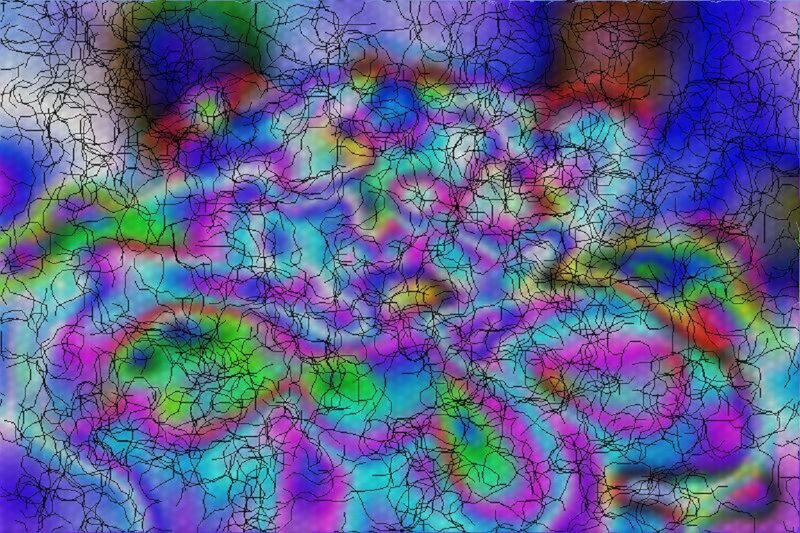 Colorful Abstract Pattern — Blue, Vibrant, Lines, Swirls