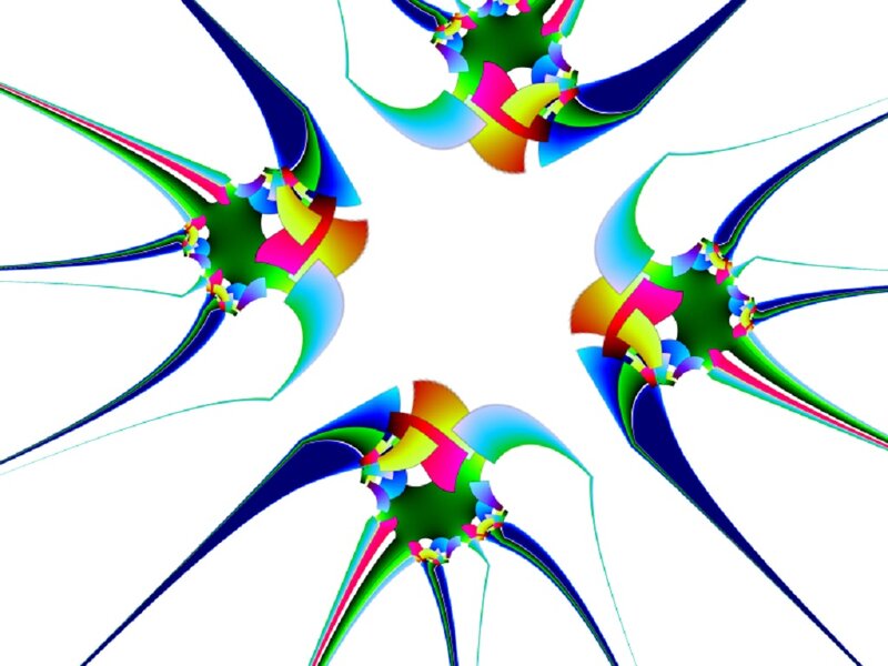 Colorful Abstract Pattern — Blue, Vibrant, Spikes