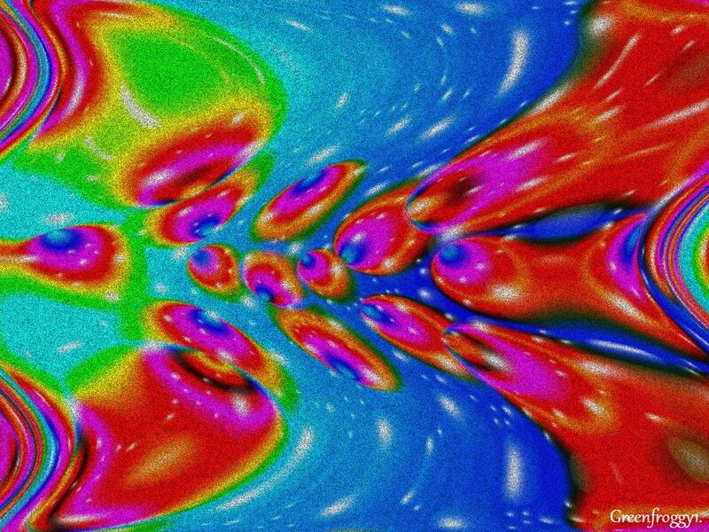 Colorful Abstract Pattern — Blue, Vibrant, Swirls, Bubbles