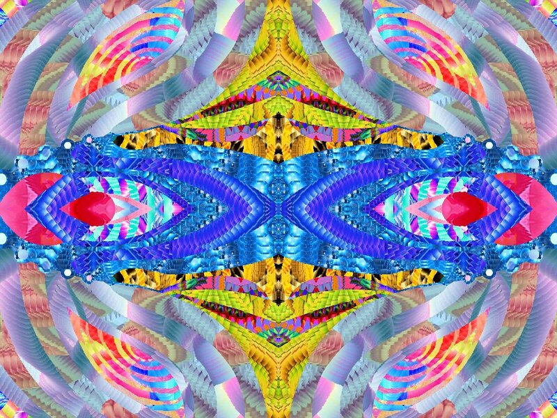 Colorful Abstract Pattern — Blue, Vibrant, Symmetry