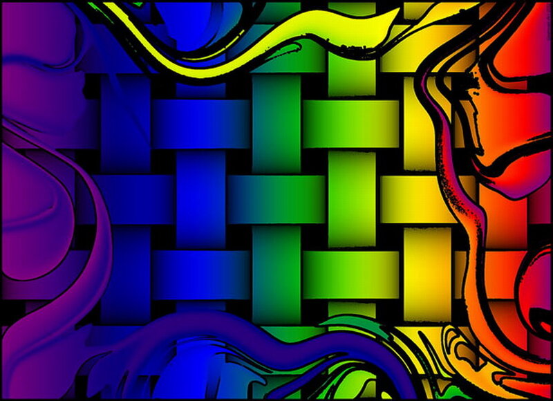 Colorful Abstract Pattern — Blue, Vibrant, Wavy Lines
