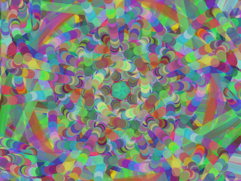 Colorful Abstract Pattern — Green, Chaotic, Circles