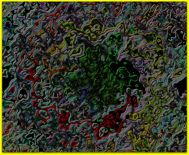 Colorful Abstract Pattern — Green, Chaotic, Lines