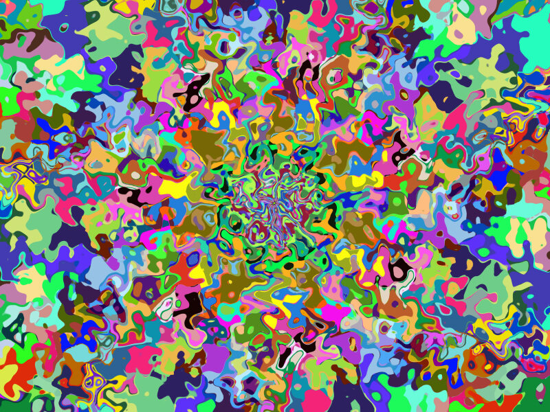 Colorful Abstract Pattern — Green, Chaotic, Swirls