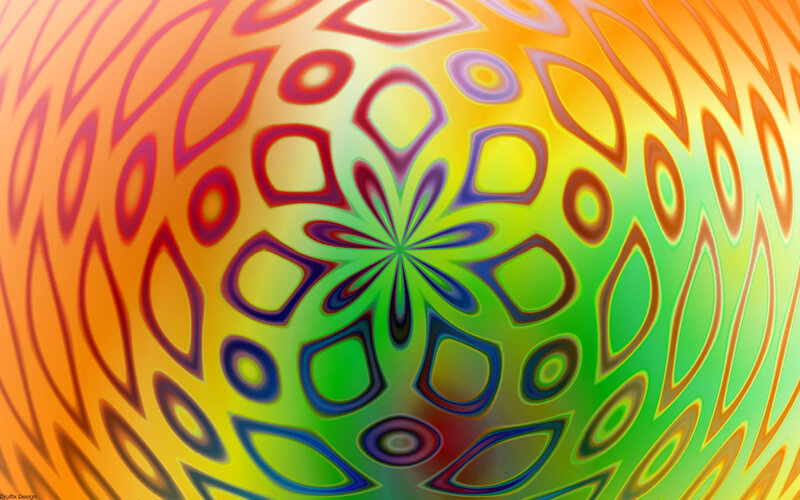 Colorful Abstract Pattern — Green, Hypnotic, Geometric Shapes