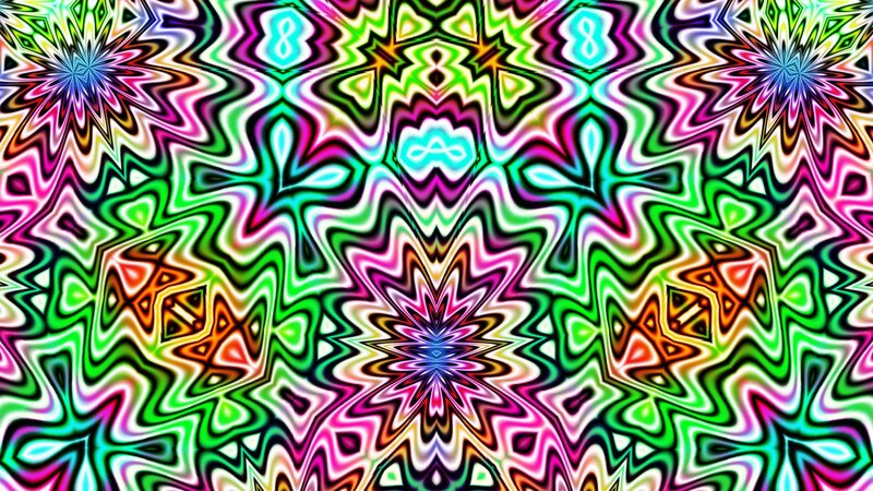 Colorful Abstract Pattern — Green, Hypnotic, Stars