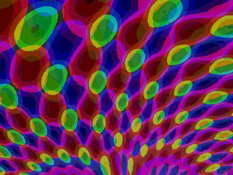 Colorful Abstract Pattern — Green, Vibrant, Circles, Ovals