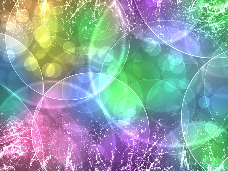 Colorful Abstract Pattern — Green, Vibrant, Circles, Splashes
