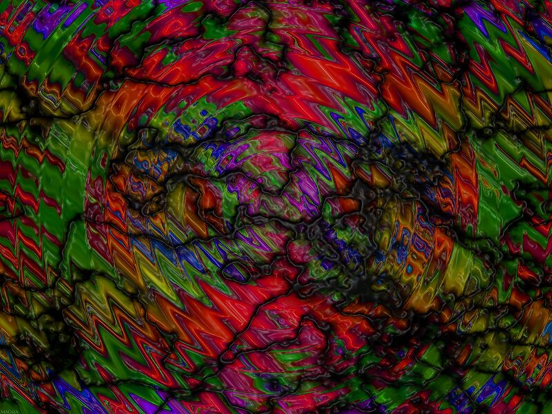 Colorful Abstract Pattern — Green, Vibrant, Colors, Lines, Shapes, Red