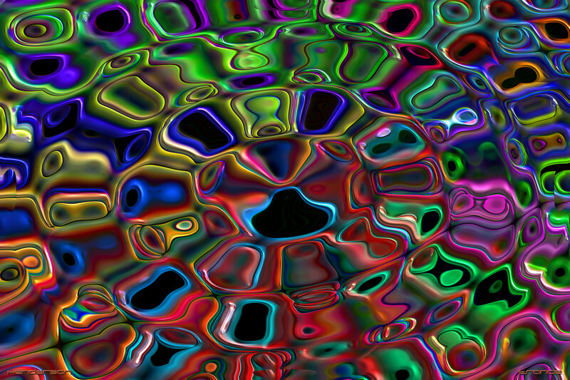 Colorful Abstract Pattern — Green, Vibrant, Colors, Shapes, Light, Blue