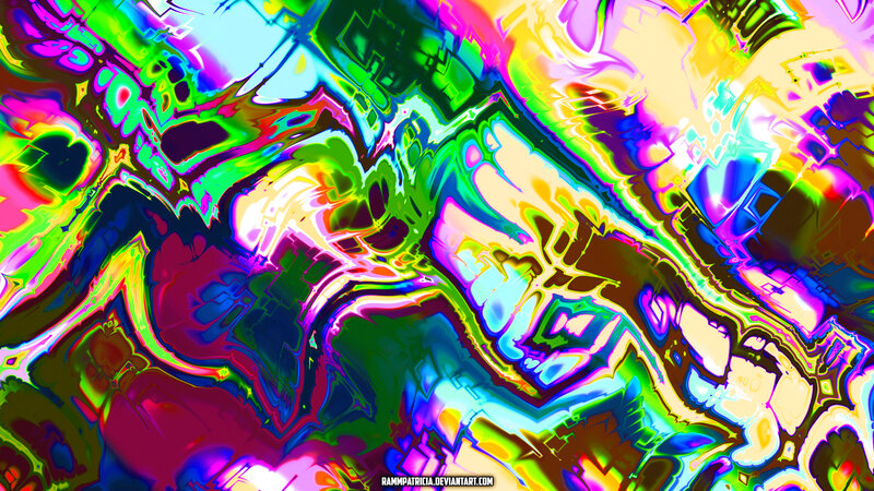 Colorful Abstract Pattern — Green, Vibrant, Colors, Shapes, Light