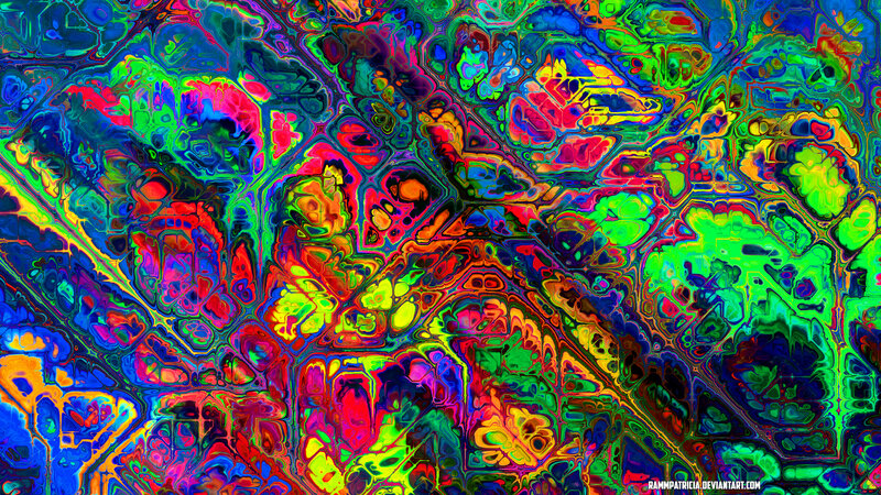 Colorful Abstract Pattern — Green, Vibrant, Colors, Shapes, Patterns