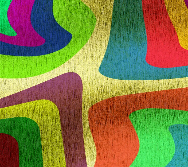Colorful Abstract Pattern — Green, Vibrant, Curved Shapes