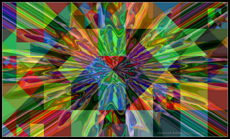 Colorful Abstract Pattern — Green, Vibrant, Geometric Shapes, Swirls