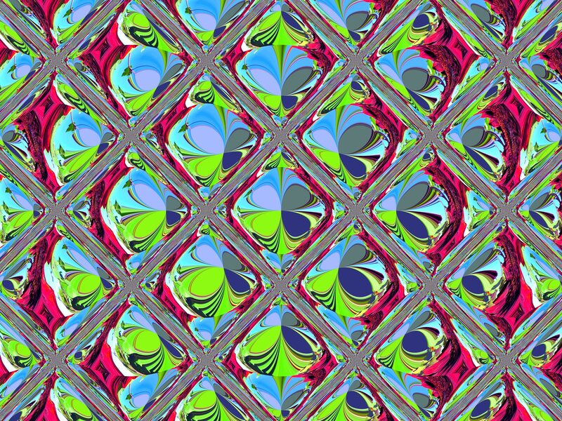 Colorful Abstract Pattern — Green, Vibrant, Geometric Shapes, Symmetry