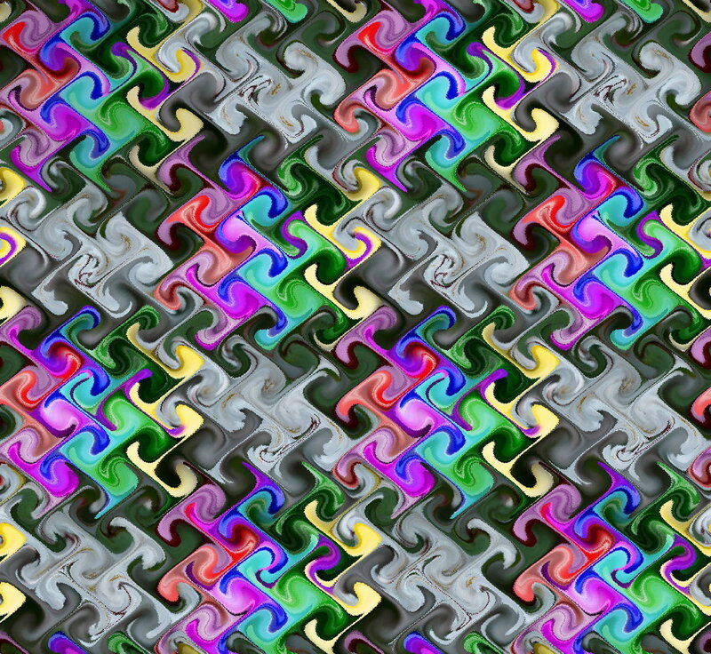 Colorful Abstract Pattern — Green, Vibrant, Geometric Shapes