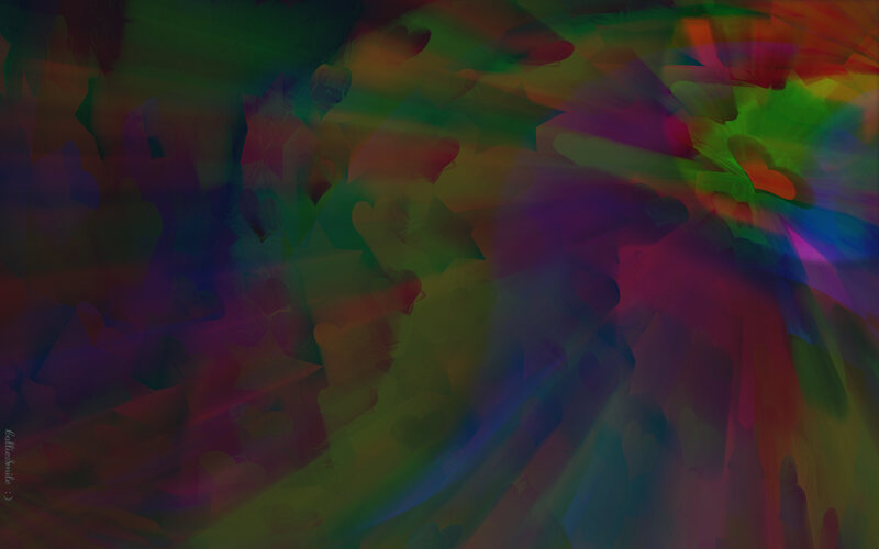 Colorful Abstract Pattern — Green, Vibrant, Hearts