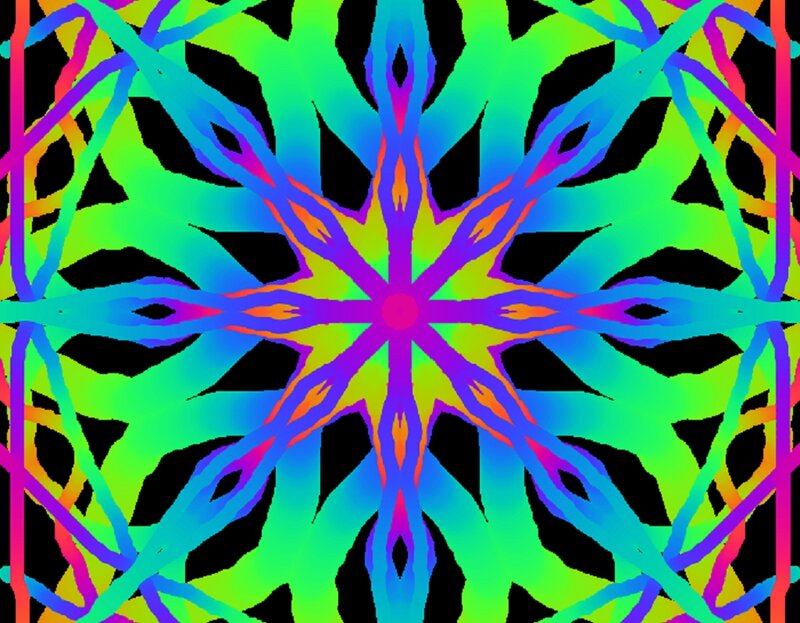 Colorful Abstract Pattern — Green, Vibrant, Lines, Symmetry