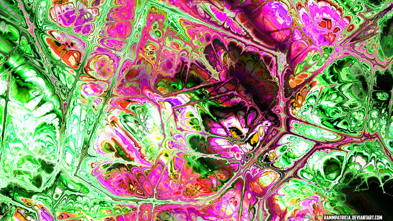 Colorful Abstract Pattern — Green, Vibrant, Pink