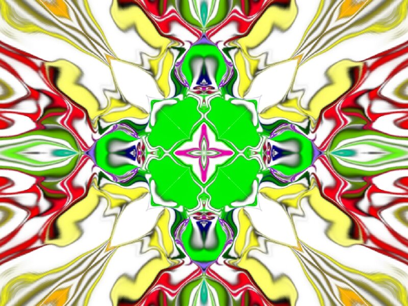Colorful Abstract Pattern — Green, Vibrant, Red