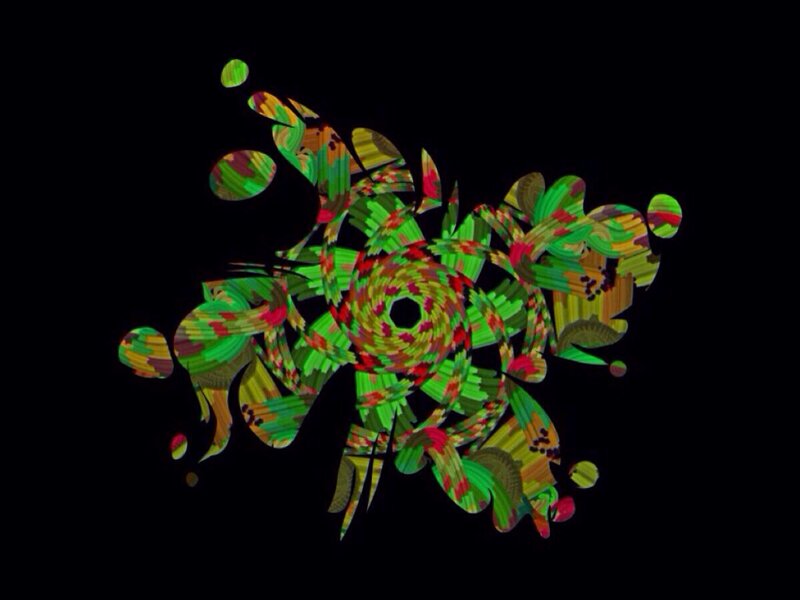 Colorful Abstract Pattern — Green, Vibrant, Spiral