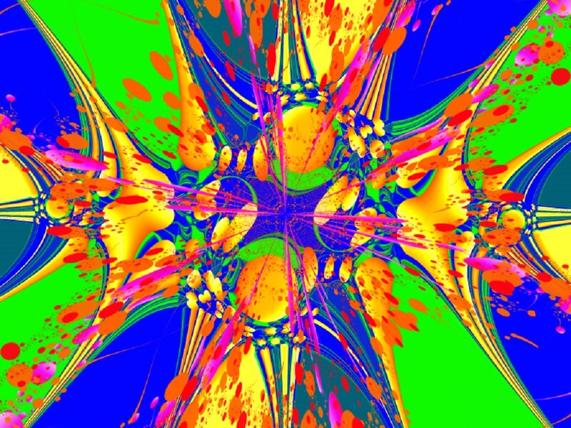 Colorful Abstract Pattern — Green, Vibrant, Splatters