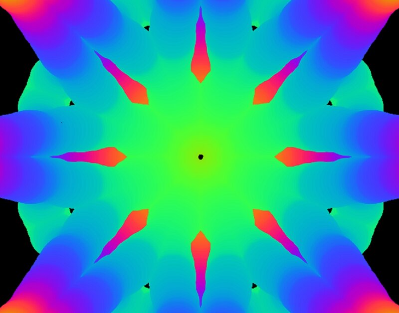 Colorful Abstract Pattern — Green, Vibrant, Star Shape