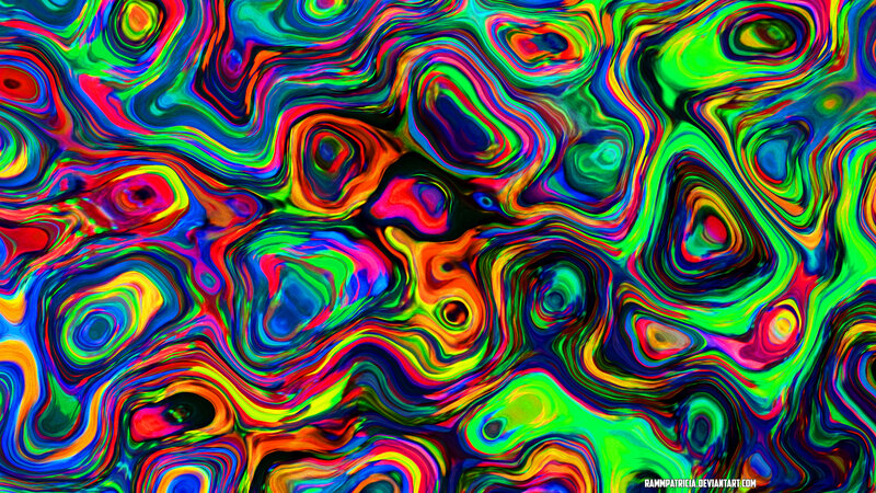 Colorful Abstract Pattern — Green, Vibrant, Swirls, Circles