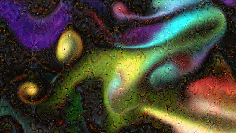 Colorful Abstract Pattern — Green, Vibrant, Swirls, Glow