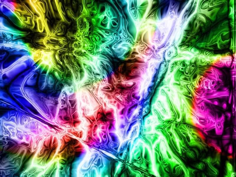 Colorful Abstract Pattern — Green, Vibrant, Swirls, Light