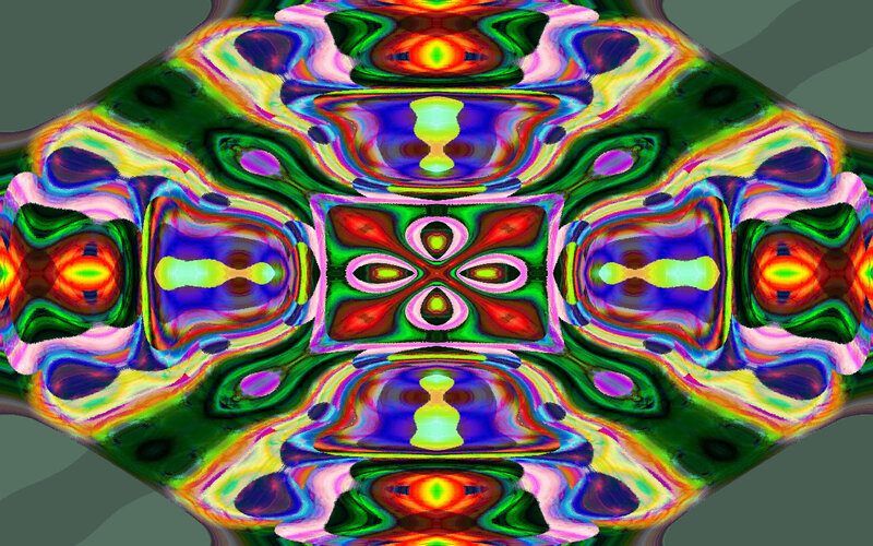Colorful Abstract Pattern — Green, Vibrant, Symmetry, Shapes