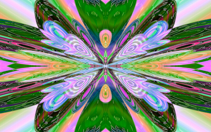 Colorful Abstract Pattern — Green, Vibrant, Symmetry