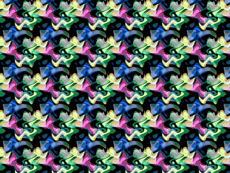 Colorful Abstract Pattern — Green, Vibrant, Wavy Lines
