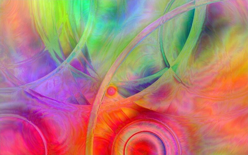 Colorful Abstract Pattern — Pink, Vibrant, Circles, Swirls, Light
