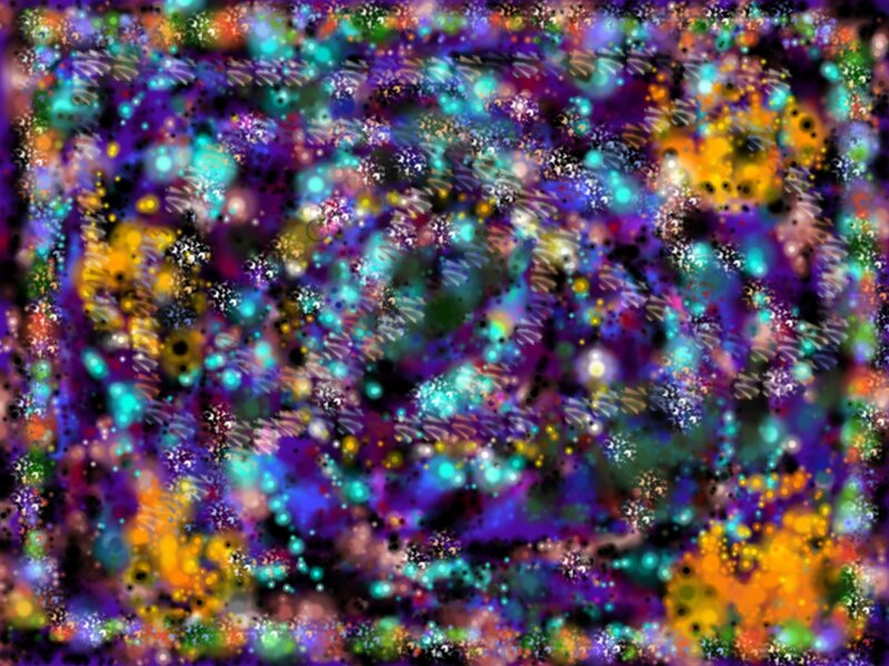 Colorful Abstract Pattern — Purple, Chaotic, Dots