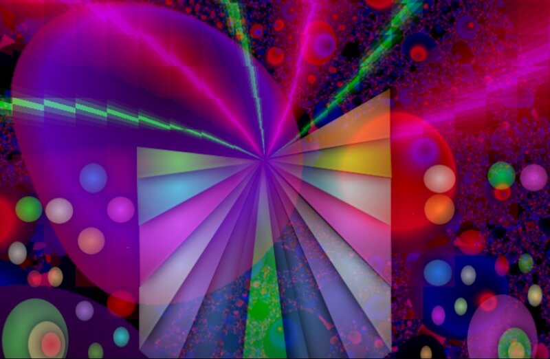 Colorful Abstract Pattern — Purple, Vibrant, Circles, Rays