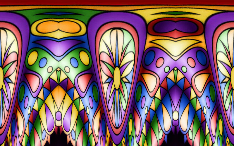 Colorful Abstract Pattern — Purple, Vibrant, Digital Art, Geometric Shapes